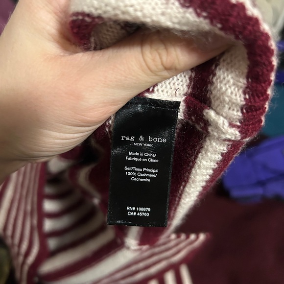 rag & bone Pierce Striped Cashmere Hooded Sweater Size XS - Picture 7 of 7